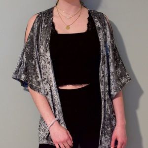 Crushed Velvet Peekaboo Shoulder Shawl